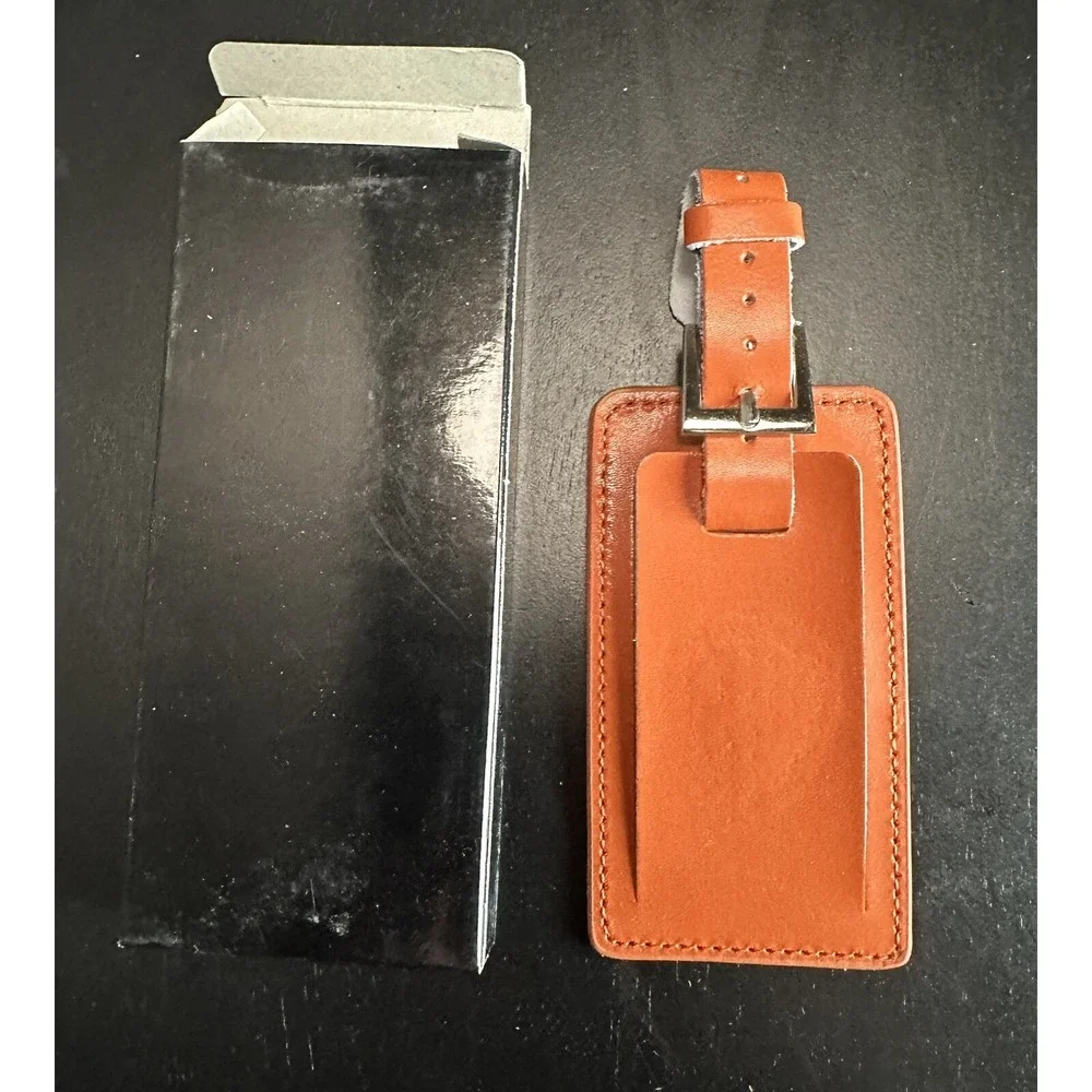 Rare Warner Brothers studios WB‎ promotional crew leather luggage tag Orange